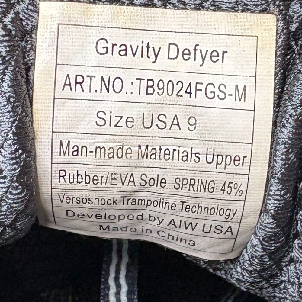GDEFY Gravity Defyer Gray Black White Workout Walking Sneakers Womens Size 9 - Picture 8 of 9